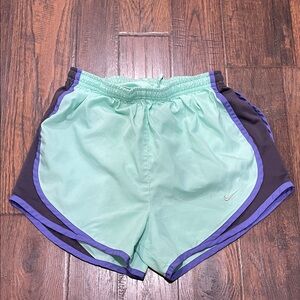 Nike Women's Athletic Shorts in Mint and Purple